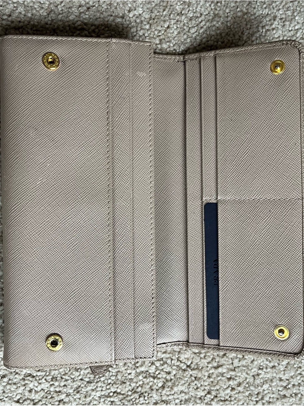 Prada Saffiano Leather Continental Wallet - Beige - Picture 7 of 9